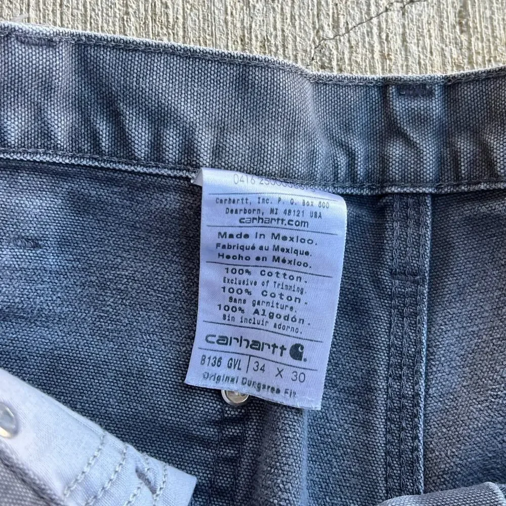 Carhartt faded gray double knee work wear carpenter pants